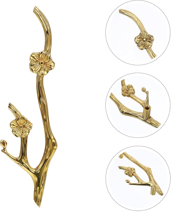 Brass Flower Branch Cabinet Knob Pull Handle 150x42x25mm Rustic Furniture Hardware - Image 5